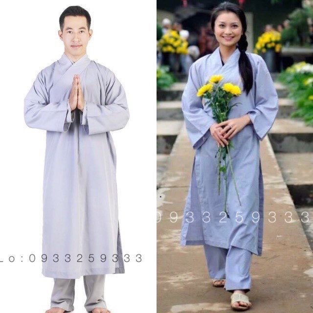 ✿™♣ÁO TRÀNG PHẬT TỬ ĐI CHÙA hoặc tu tại gia nam nữ - pháp choàng khi hành lễ vải kate giặt máy thoải mái