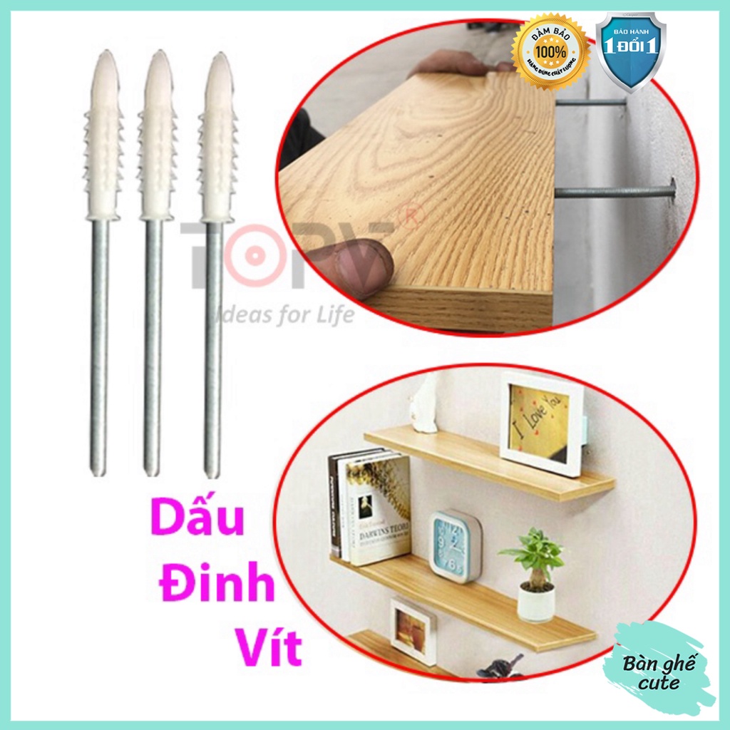 Chốt âm kệ treo tường TOPV tắc kê nhựa dạng đạn bướm vít nở cho chốt âm tường đỡ kệ gỗ vít âm giá rẻ Bàn ghế Cute