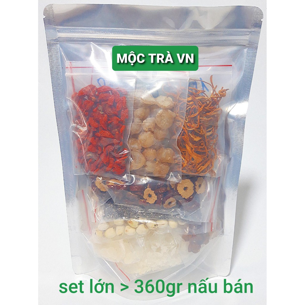 RẺ VÔ ĐỊCH set lớn, 13 nguyên liệu chè dưỡng nhan, nấu 20 người ăn, chè tuyết yến dưỡng nhan