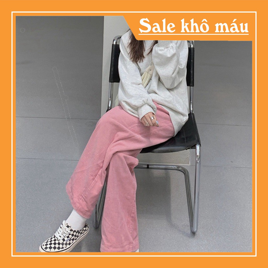 THỜI TRANG NỮ 24H- ONLINE xin chào chị yêu   Quần Nhung Ống Rộng Culottes Ulzzang Cạp chun nữ