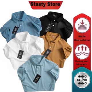 Áo polo nam trơn cổ bẻ thun cộc tay vải vân cá sấu cotton hàng cao cấp chính hãng