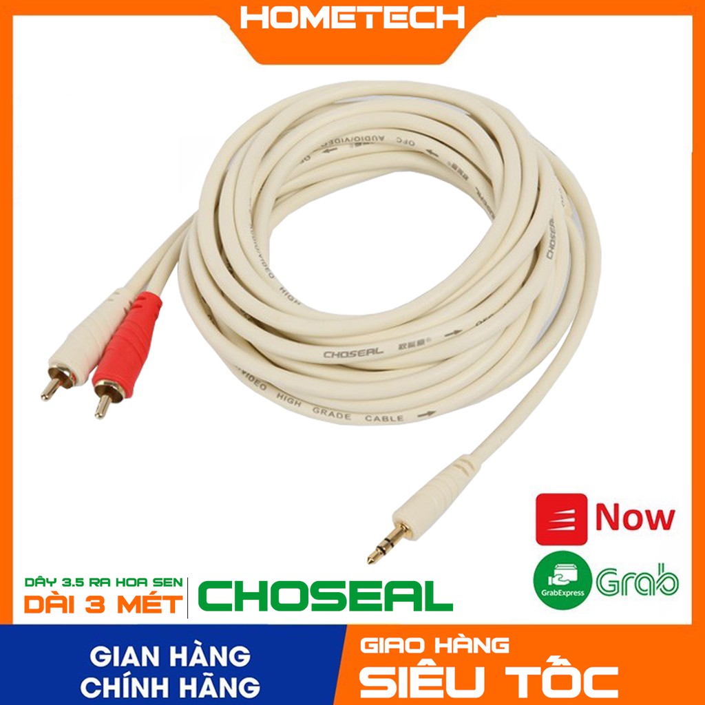 Cáp vi tính 3.5 ra 2 đầu hoa sen cao cấp CHOSEAL dài 3 mét