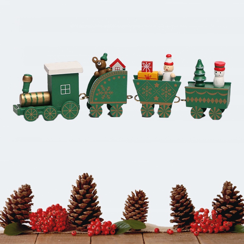 Đồ trang trí Xe Lửa Ông Già Noel / Người Tuyết Hoạt Hình Bằng Gỗ Trang Trí Giáng Sinh