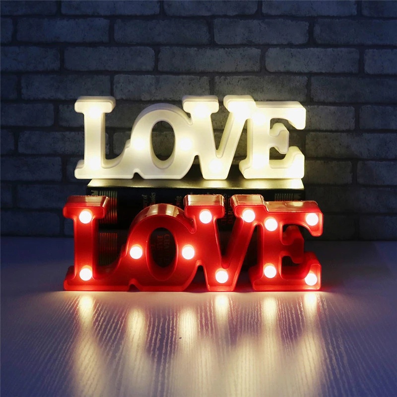 Đèn neon hình chữ cái 3D lãng mạn trang trí tiệc cưới DIY