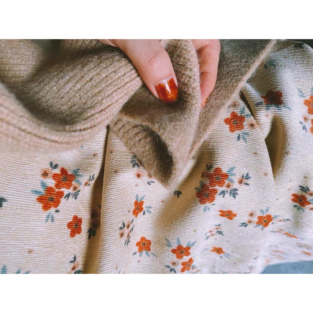 Cardigan len vintage x Chân váy hoa nhí - Dreamynt