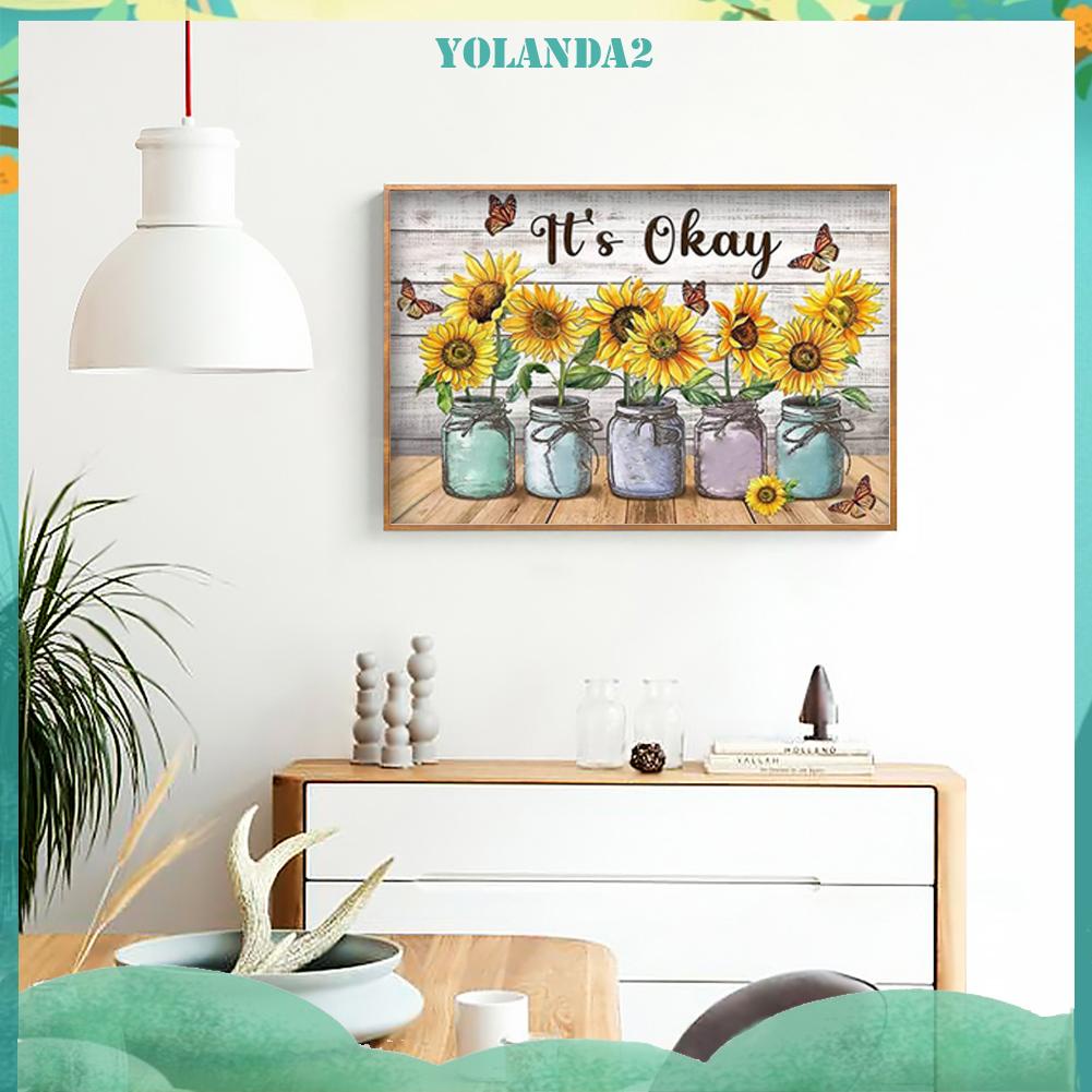 Toàn Bộ Tranh Thêu Chữ Thập 3 Sợi Cotton Hình Hoa Hướng Dương 11ct