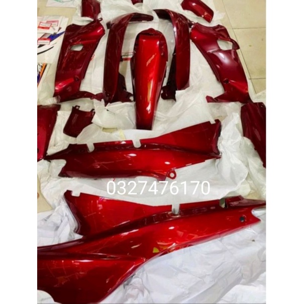 Bộ nhựa dàn áo xe WAVE Alpha đời đầu màu đỏ nâu zin honda