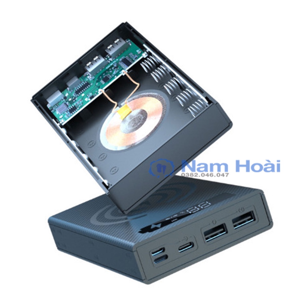Box sạc dự phòng không dây 5 cell pin 18650 CX5-Qi