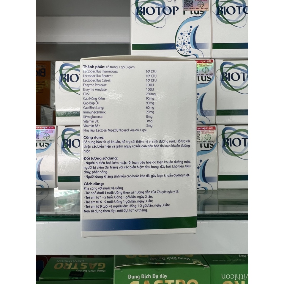 Biotop Plus Hỗ Trợ Tiêu Chảy Cấp, Khó Tiêu, Tao Bón, Đầy Bụng