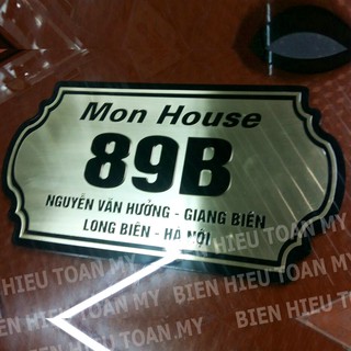 Biển số nhà đồng + mica độc đáo