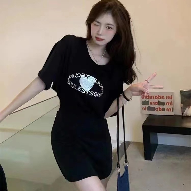 Đầm nữ Perty ngắn tay cổ tròn thiết kế độc đáo quyến rũ thời trang Hàn