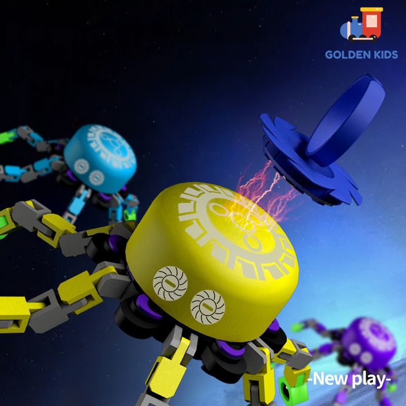 Con quay đồ chơi đầu ngón tay biến hình, con quay hồi chuyển giải nén spinner Golden Kids