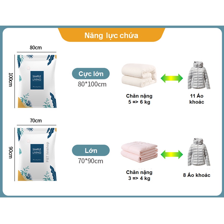 Túi Hút Chân Không Đựng Quần Áo, Chăn Màn SIMPLE LIVING