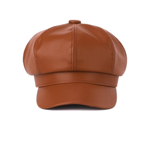 Mũ nồi nữ có vành, nón beret da phong cách hàn Quốc