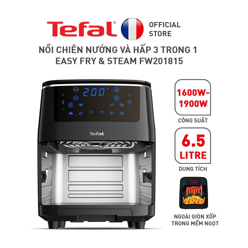 Nồi chiên không dầu Tefal 3 trong 1 Easy fry Steam &amp; Grill FW201815