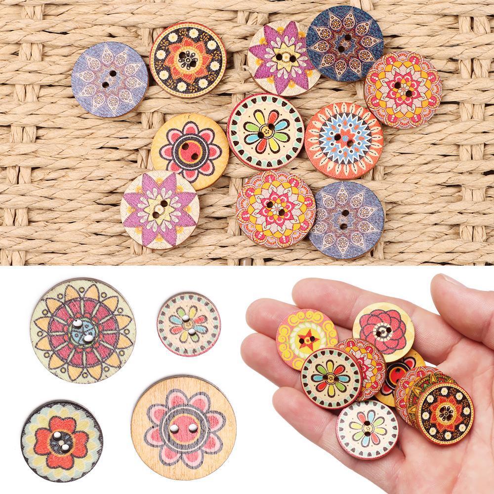 Nút Áo In Hình Hoa 15mm / 20mm / 25mm Nhiều Màu