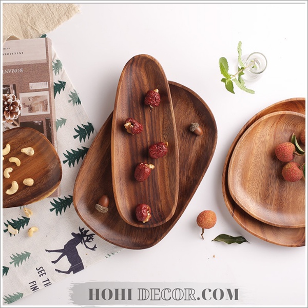 Khay Gỗ Đựng Đồ Ăn, Đĩa Gỗ Decor Chụp Ảnh Kiểu Nhật Cao Cấp - Shop Hohi Decor