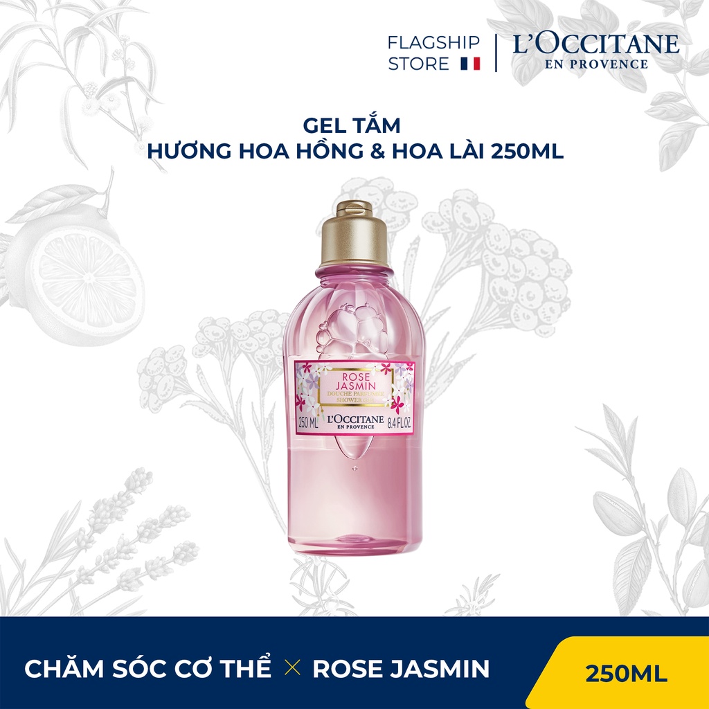 Gel Tắm L'Occitane Hương Hoa Hồng &amp; Hoa Lài Rose Jasmine 250ml