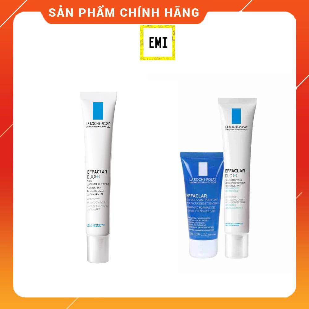 Kem giảm mụn La Roche-Posay Effaclar Duo+ và sữa rửa mặt 40ml [CÓ BILL PHÁP]