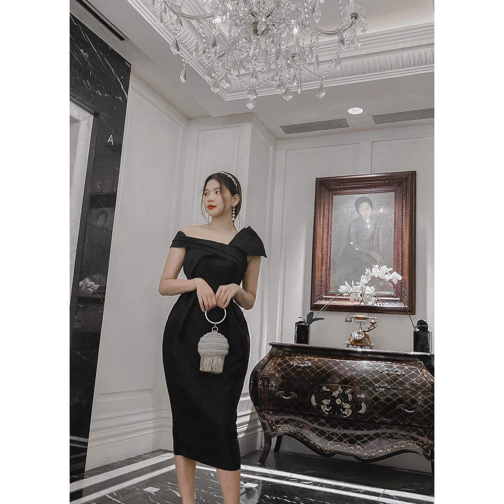 Đầm dự tiệc ôm body sang trọng, chất vải tafta dày dặn