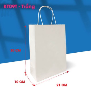 Combo 10 Túi giấy kraft trắng trơn KT09T - Trắng