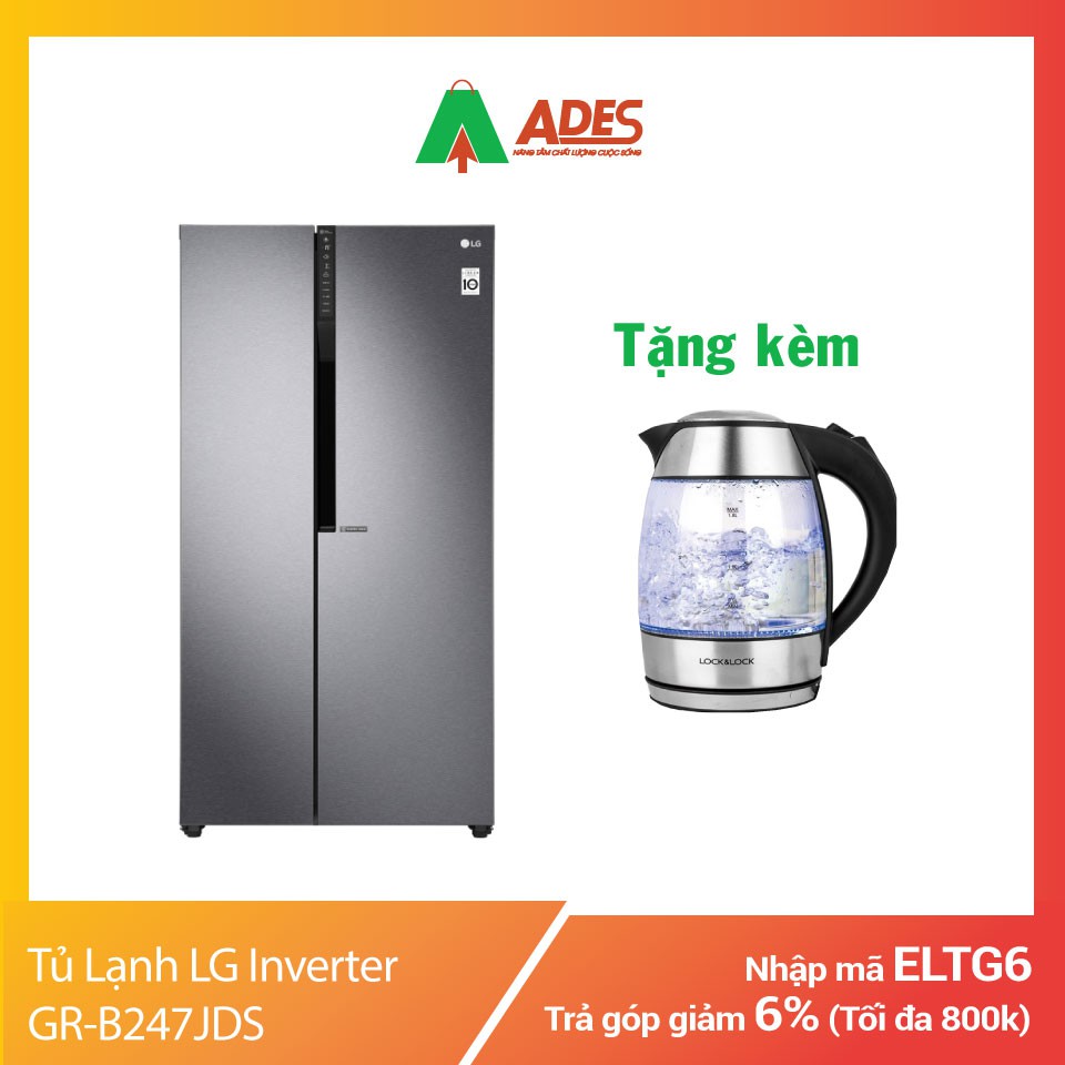Tủ Lạnh LG Inverter GR-B247JDS | Chính Hãng, Giá Rẻ Deal Sốc Giảm 22%