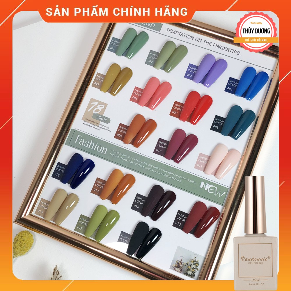 Set sơn gel 18 màu Vandonnie chính hãng 15ml + tặng kèm bảng màu