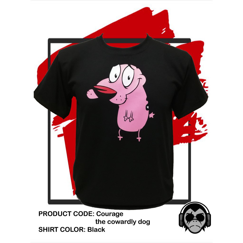 Áo thun COURAGE THE COWARDLY DOG cartoon character inspired shirt unisex đẹp