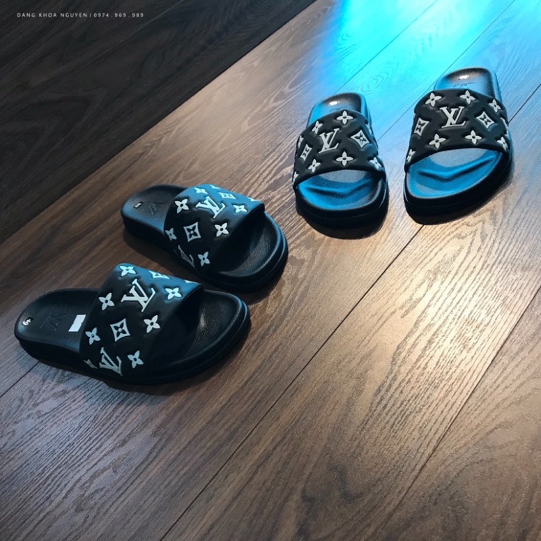 DÉP QUAI NGANG LV VÂN HOA TRẮNG - DÉP NAM EO VI QUAI HOA