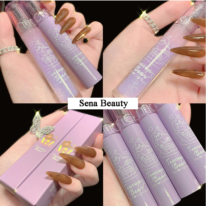 Son kem lì Maffick Gấu Ôm Cốc Vỏ Tím Sena Beauty