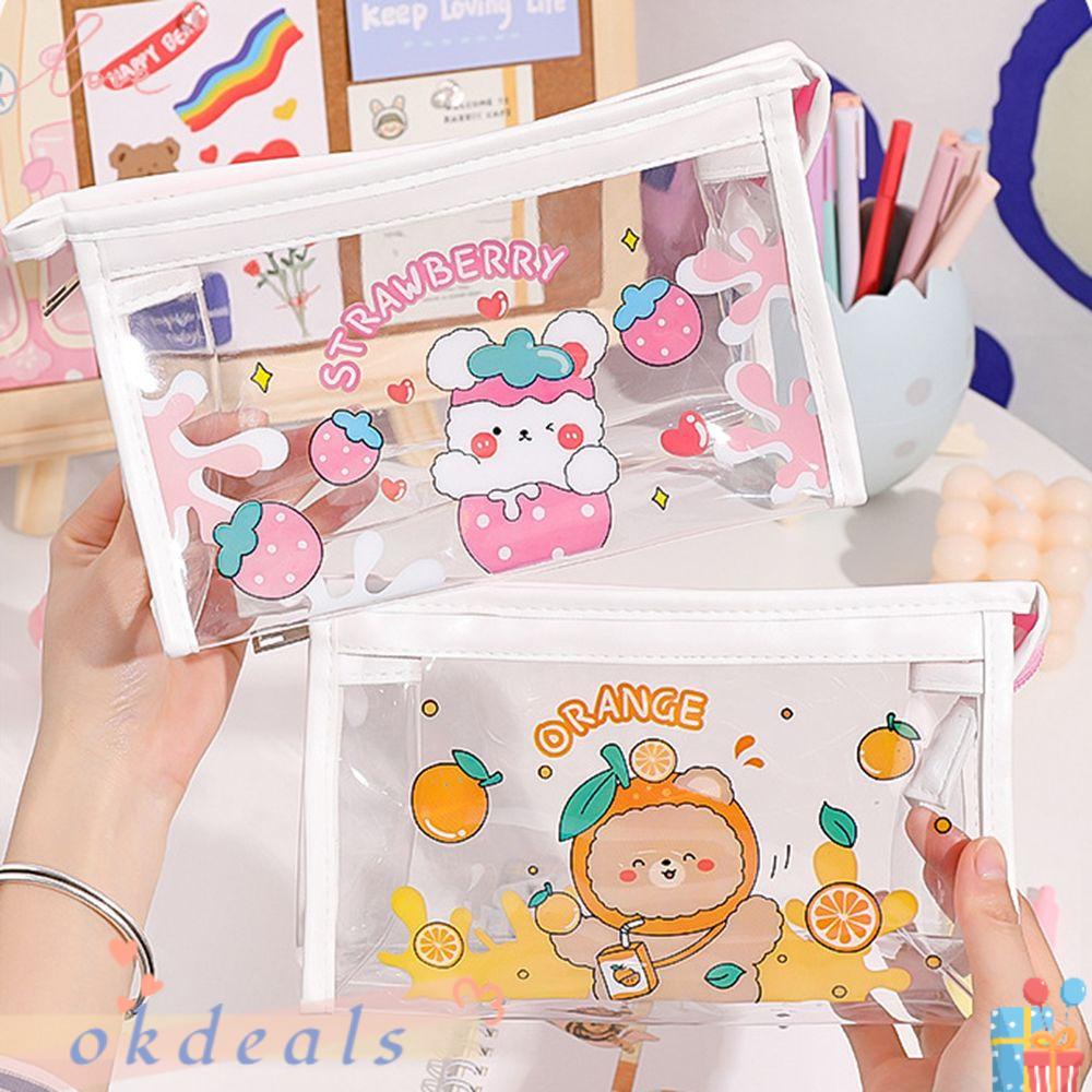 Okdeals Túi Đựng Bút Đa Năng Hình Tam Giác Trong Suốt