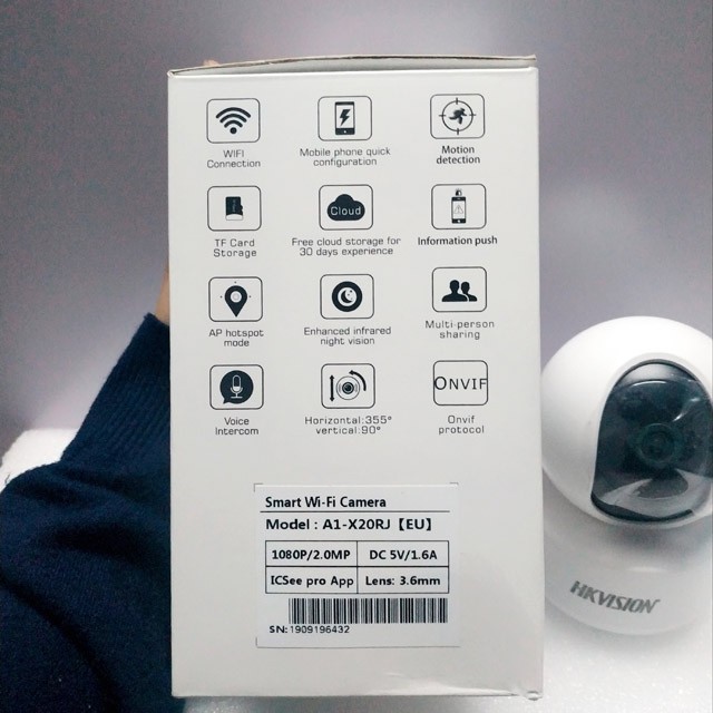 [Tặng thẻ nhớ 128GB] Camera IP Wifi HKVISION thông minh xoay 360 độ X20RJ FullHD 1080P đàm thoại 2 chiều