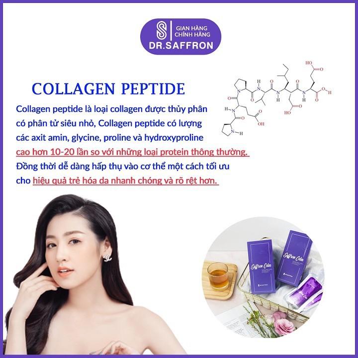 Collagen Saffron Colax hộp 7 túi 30ml - Collagen cô đặc thương hiệu Dr.Saffron