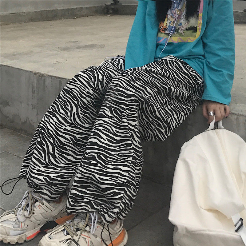 Quần Dài Dáng Rộng In Họa Tiết Ngựa Vằn Kiểu Hàn Quốc Cá Tính | BigBuy360 - bigbuy360.vn