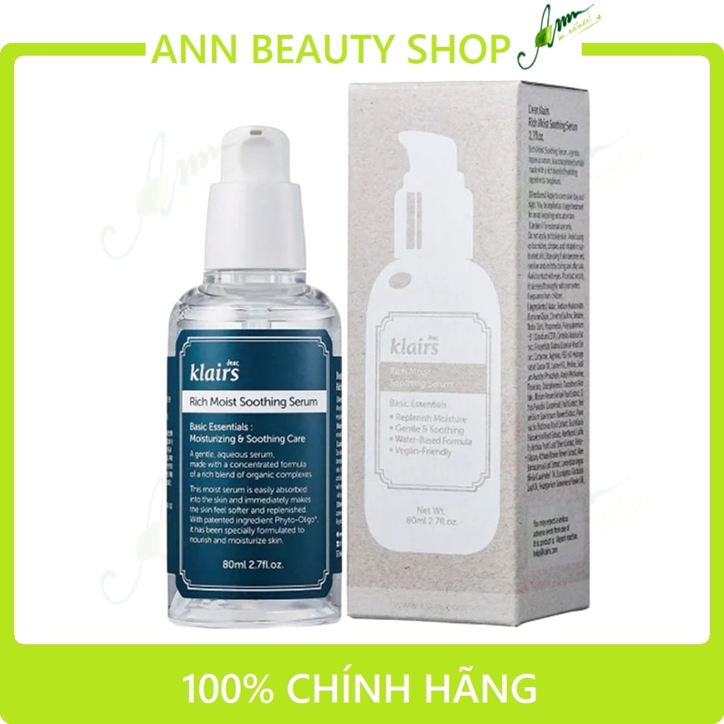 Kem Dưỡng/Tinh Chất Câp Ẩm Chuyên Sâu Klairs Rich Moist Soothing