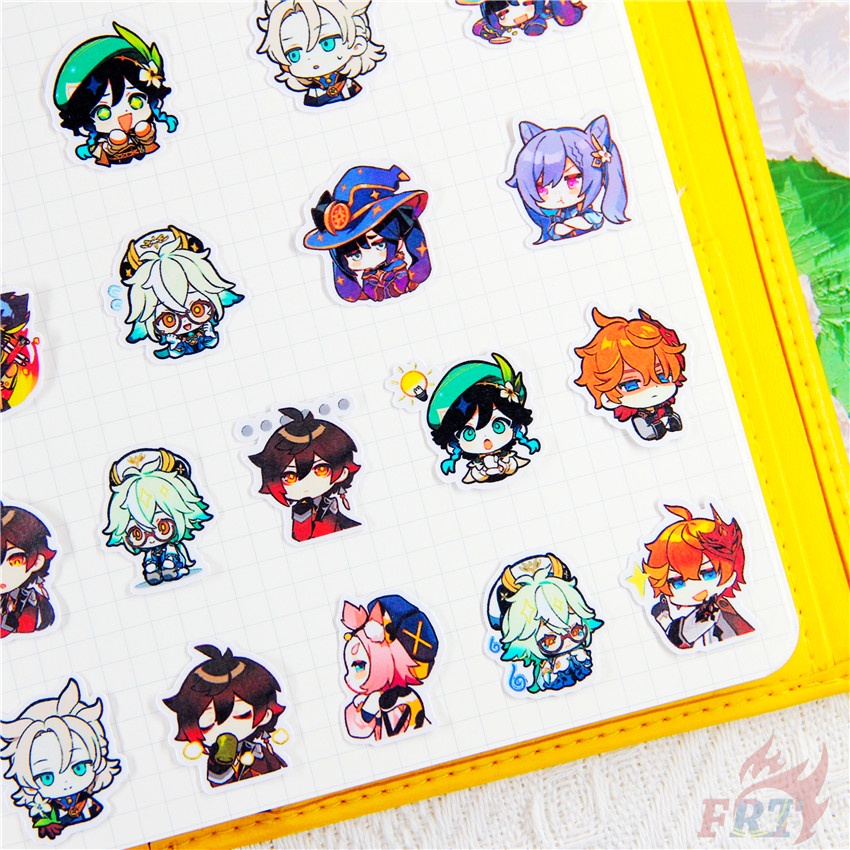★★★ Miếng Dán Mini Genshin Impact Q-1 Trang Trí Sổ Tay ★★★ 48 Miếng Dán Decal Thời Trang Trang Trí Album