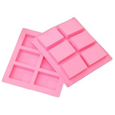 KHUÔN XÀ BÔNG SILICON 6 HÌNH CHỮ NHẬT - KHUÔN SILICON 6 HÌNH DONUT