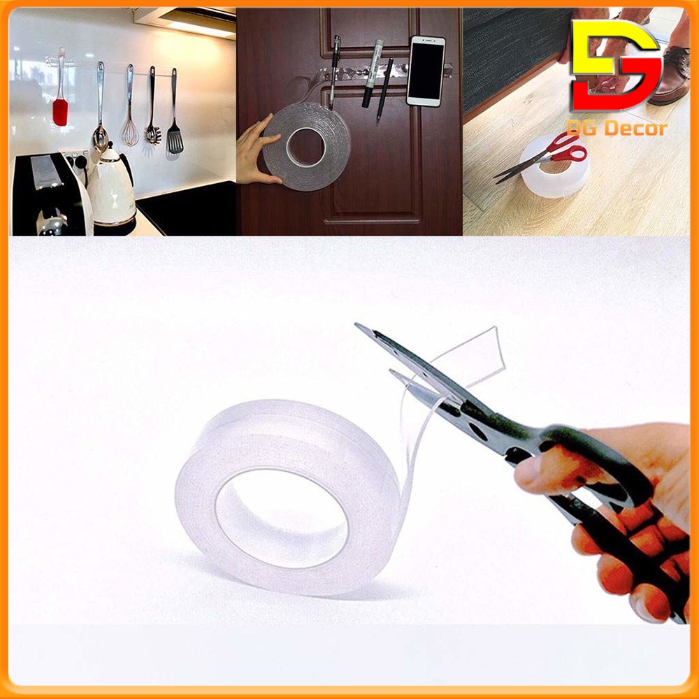 Băng Dính 2 Mặt Siêu Dính Trong Suốt Đa Năng Tiện Lợi Băng Keo 3m Dày 1mm, 2mm DC-52