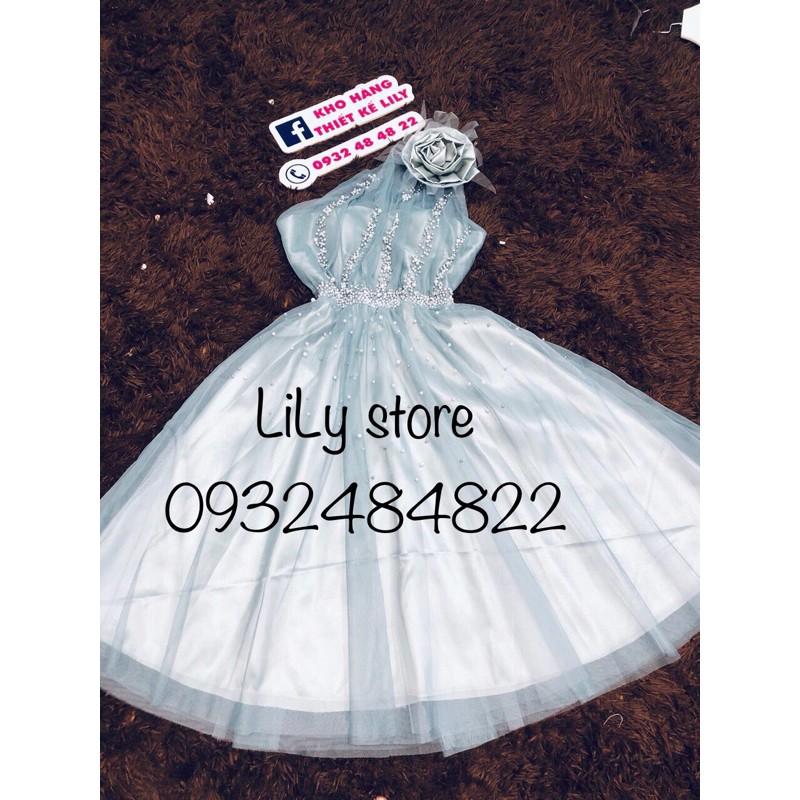 ẢNH VÀ VIDEO THẬT 10000%   Đầm xoè lệch vai hoa to