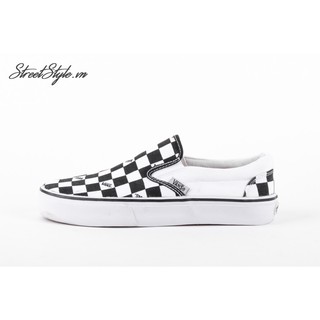 Giày slip on caro đen trắng - vaslo-detrlogo