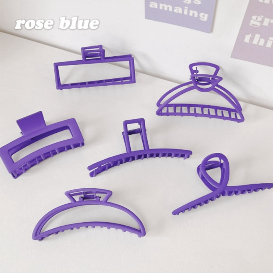 Kẹp tóc càng cua nữ hình học màu tím cực xinh cặp búi Kim Loại phong cách nữ tính thời trang cao cấp