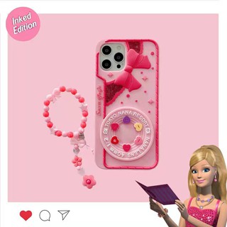 Phim hoạt hình Hàn Quốc Nhật Bản Nơ màu hồng Barbie Camera iPhone11 12 Pro MAX Xs XR i7 Plus Ốp điện thoại Silicon mềm trọn gói