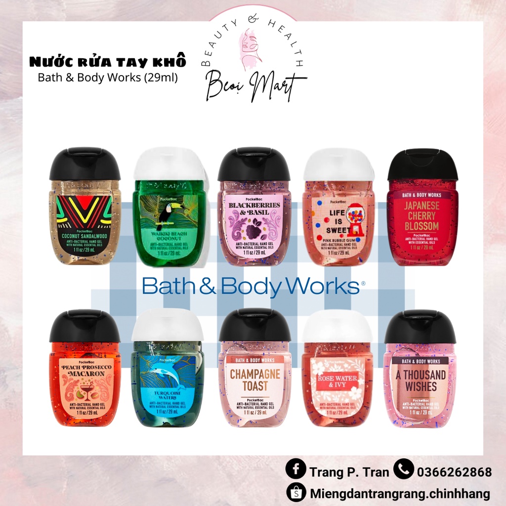 Chọn mùi  Gel Nước Rửa Tay Khô Bath & Body Works 29ml Giá Rẻ - Beoi Mart