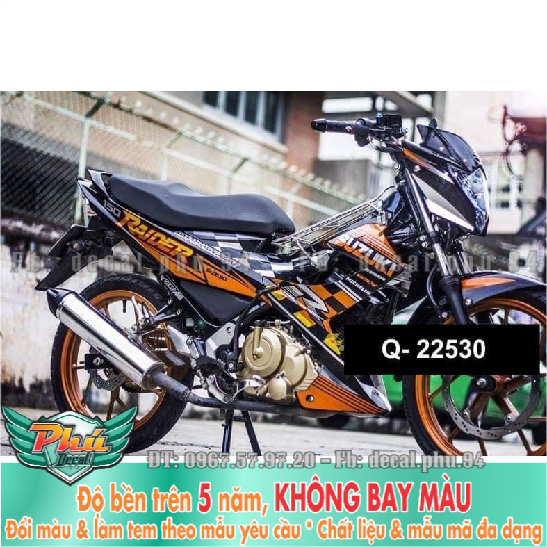 Tem rời Raider cam đen (X) -1