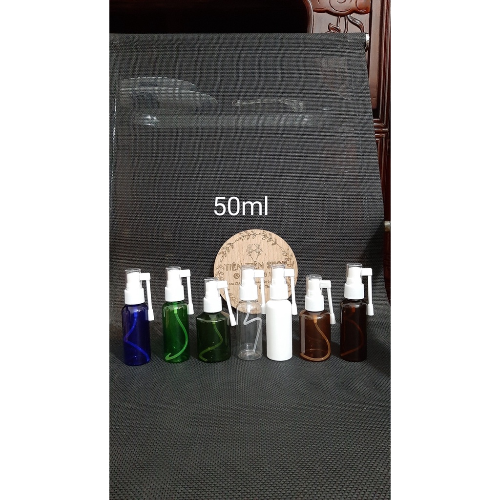 Chai nhựa pet 50ml nhiều màu đầu xịt quay 360 độ