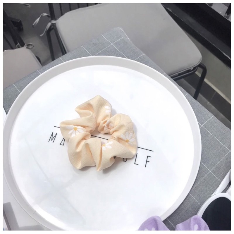 [RẺ VÔ ĐỊCH] Cột tóc scrunchies hoa cúc vải thun gân