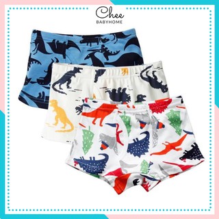 Set 3 chiếc quần lót đùi bé trai 100% cotton, chip bé trai hoạt hình ngộ nghĩnh đáng yêu - Chee Babyhome