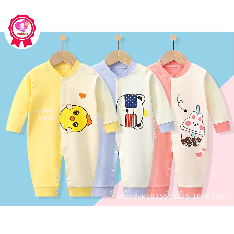 Body Liền Thân Dài Tay Cho Bé Trai, Bé Gái 3-12kg ,100% cotton hàng Quảng Châu cao cấp _ BD05