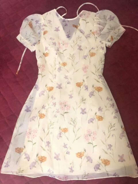 Váy Lép hoa size S và M mơis tinh như mới , màu ngà nha cả nhà...