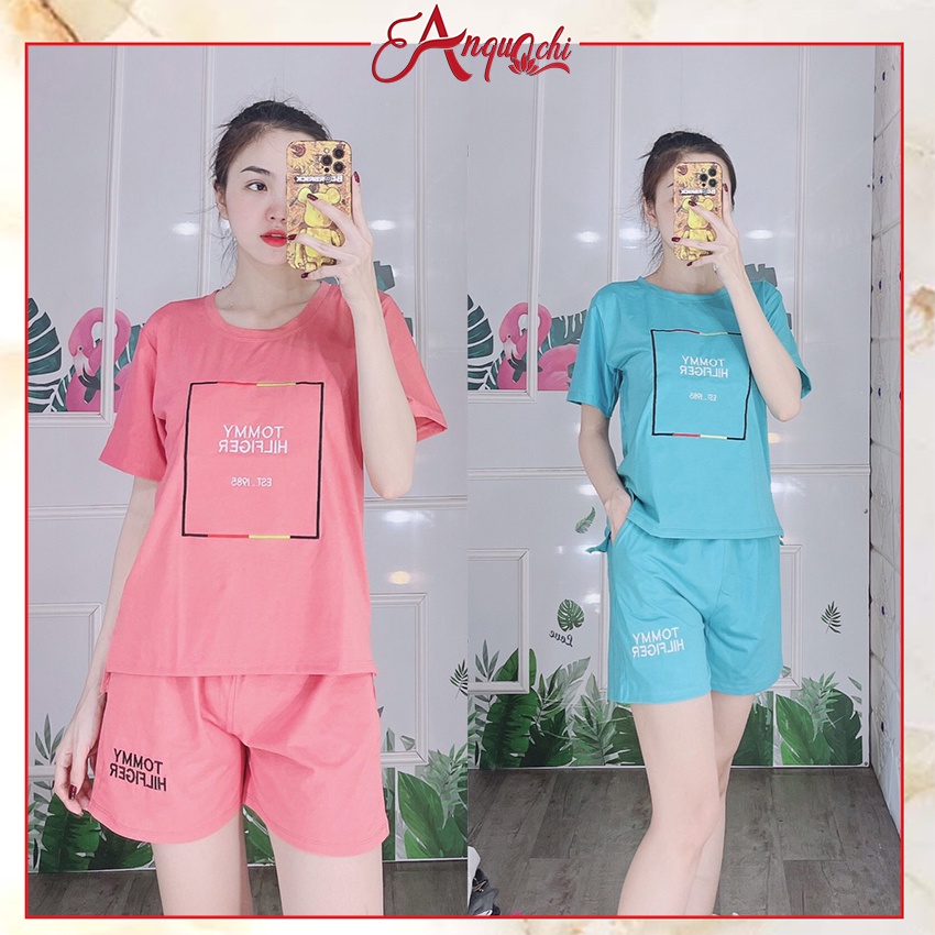 Đồ Bộ Nữ Mặc Nhà Anquachi Đẹp Thun Cotton Nữ Mặc Ngủ Ở Nhà Dễ Thương Quần Đùi Cute A048